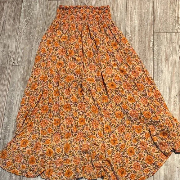 Rachel Zoe Vibrant Orange Floral Maxi Skirt - Picture 7 of 10